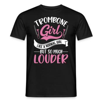 Posaunen Mädchen Posaunenspieler Posaunistin - Männer T-Shirt - Schwarz - Vorne - AI Model Male 178 light (178cm)