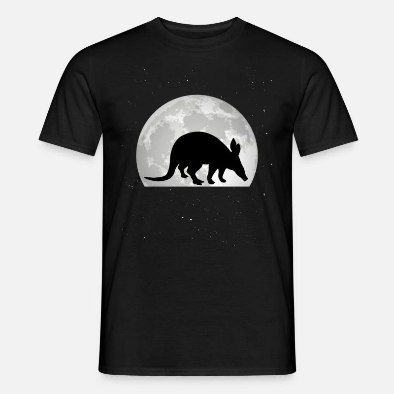 Erdferkel Mond - Männer T-Shirt - Schwarz