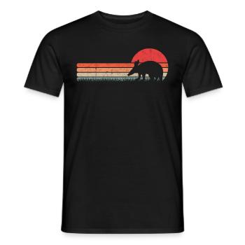 Erdferkel Retro Aardvark Vintage - Men's T-Shirt - black - Front - AI Model Male 178 light (178cm)