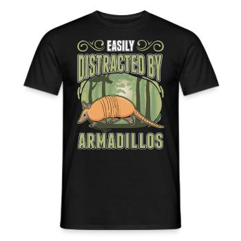 Easily distracted by Armadillo's Armadillo - Men's T-Shirt - black - Front - AI Model Male 178 light (178cm)