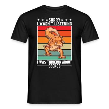 Gecko Cadeau Léopard Gecko - T-shirt homme - noir - Devant - AI Model Male 178 light (178cm)