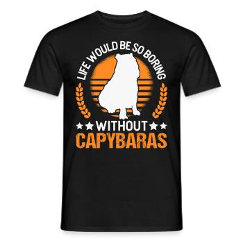 Capybara Gift Capibara capybara - Men's T-Shirt - black - Front - AI Model Male 178 light (178cm)