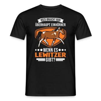 Lewitzer Einhorn Lewitzer Pferd - Männer T-Shirt - Schwarz - Vorne - AI Model Male 178 light (178cm)
