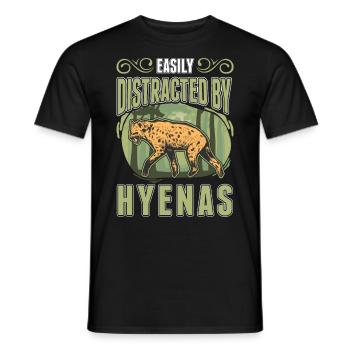 Facilement distrait par les hyènes Erdwolf Hyène - T-shirt homme - noir - Devant - AI Model Male 178 light (178cm)