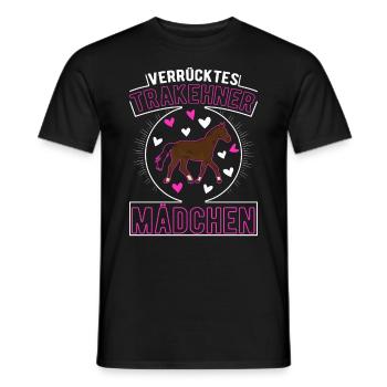 Verrücktes Trakehner Mädchen - Männer T-Shirt - Schwarz - Vorne - AI Model Male 178 light (178cm)