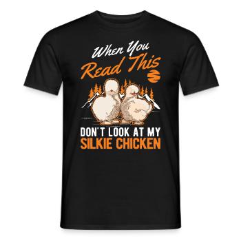 Silk Chicken Cadeau Silkie Chicken Silkie Chicken - T-shirt homme - noir - Devant - AI Model Male 178 light (178cm)