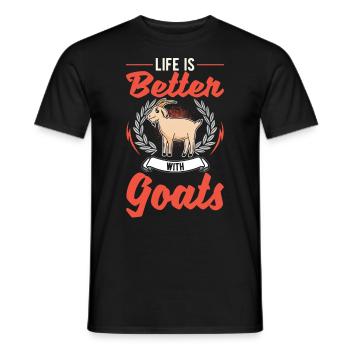 La vie est meilleure avec les chèvres hôte chèvre - T-shirt homme - noir - Devant - AI Model Male 178 light (178cm)