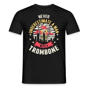 Posaune Mann Posaunenspieler Posaunist - Männer T-Shirt - Schwarz - Vorne - AI Model Male 178 light (178cm)