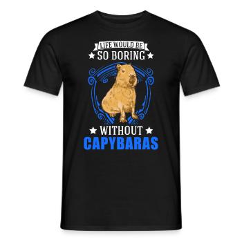 Capybara Gift Capibara capybara - Men's T-Shirt - black - Front - AI Model Male 178 light (178cm)
