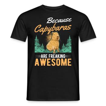 Because Capybaras are freaking awesome - Männer T-Shirt - Schwarz - Vorne - AI Model Male 178 light (178cm)