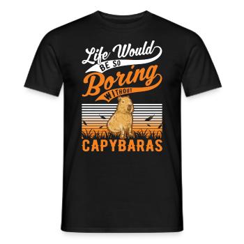 Capybara Gift Capibara capybara - Men's T-Shirt - black - Front - AI Model Male 178 light (178cm)