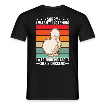Silk Chicken Cadeau Silkie Chicken Silkie Chicken - T-shirt homme - noir - Devant - AI Model Male 178 light (178cm)