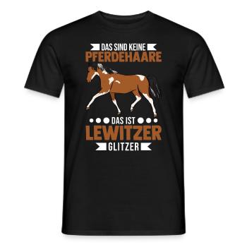 Lewitzer Glitzer Lewitzer Pferdehaare - Männer T-Shirt - Schwarz - Vorne - AI Model Male 178 light (178cm)