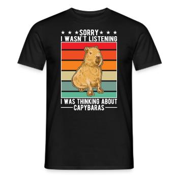 Capybara Gift Capibara capybara - Men's T-Shirt - black - Front - AI Model Male 178 light (178cm)
