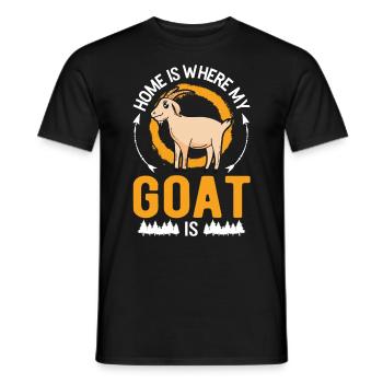 Zuhause ist wo meine Ziege ist Ziegenwirt - Männer T-Shirt - Schwarz - Vorne - AI Model Male 178 light (178cm)