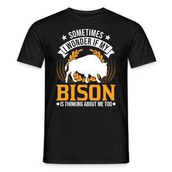 Buffalo Gift Bison Buffallo Buffle d’eau - T-shirt homme - noir - Devant - AI Model Male 178 light (178cm)