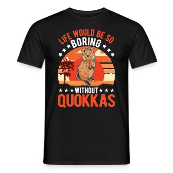 Quokka Gift Kangourou à queue courte - T-shirt homme - noir - Devant - AI Model Male 178 light (178cm)