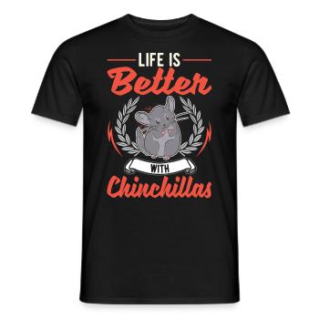 Das Leben ist besser mit Chinchillas - Männer T-Shirt - Schwarz - Vorne - AI Model Male 178 light (178cm)