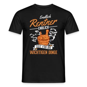 Sauna Rentner Saunieren Opa Saunagänger - Männer T-Shirt - Schwarz - Vorne - AI Model Male 178 light (178cm)