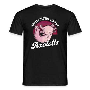 Facilement distrait par l’amphibien à queue d’Axolotl - T-shirt homme - noir - Devant - AI Model Male 178 light (178cm)