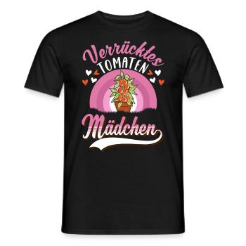Verrücktes Tomaten Mädchen Tomatenzüchterin - Männer T-Shirt - Schwarz - Vorne - AI Model Male 178 light (178cm)