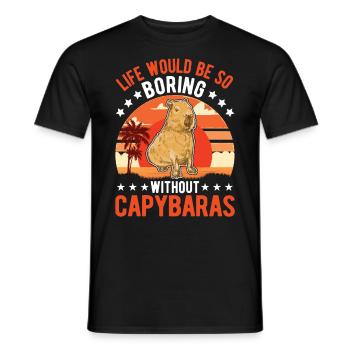 Capybara Gift Capibara capybara - Men's T-Shirt - black - Front - AI Model Male 178 light (178cm)