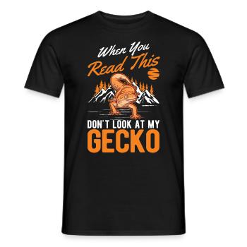 Gecko Cadeau Léopard Gecko - T-shirt homme - noir - Devant - AI Model Male 178 light (178cm)