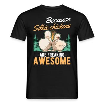 Parce que les poulets Silkie sont géniaux - T-shirt homme - noir - Devant - AI Model Male 178 light (178cm)