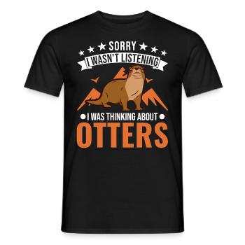 Loutre Cadeau Loutre Loutre Loutre Loutre de mer - T-shirt homme - noir - Devant - AI Model Male 178 light (178cm)