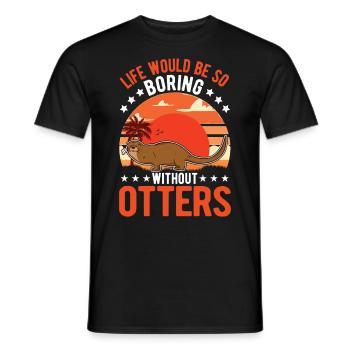 Loutre Cadeau Loutre Loutre Loutre Loutre de mer - T-shirt homme - noir - Devant - AI Model Male 178 light (178cm)