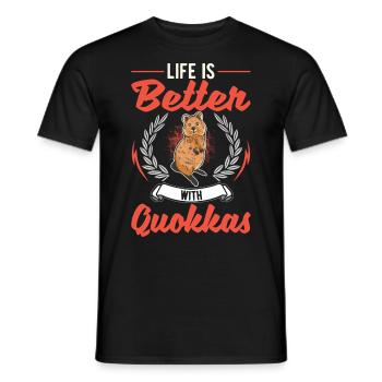 Life is better with a quokka - Men's T-Shirt - black - Front - AI Model Male 178 light (178cm)