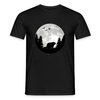 Marmotte Lune Jour de la marmotte de la forêt Marmotte - T-shirt homme - noir - Devant - AI Model Male 178 light (178cm)