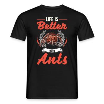 Das Leben ist besser mit Ameisen Ameisenfarm - Männer T-Shirt - Schwarz - Vorne - AI Model Male 178 light (178cm)