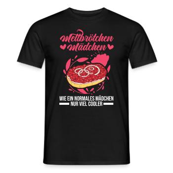 Mettbrötchen Mädchen Mett Hackepeter - Männer T-Shirt - Schwarz - Vorne - AI Model Male 178 light (178cm)