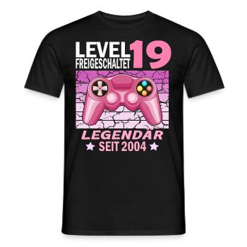 19. Geburtstag Gamer zocken Geburtstjahr 2004 - Männer T-Shirt - Schwarz - Vorne - AI Model Male 178 light (178cm)