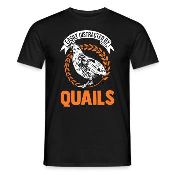 Easily distracted by Quails quail - Men's T-Shirt - black - Front - AI Model Male 178 light (178cm)
