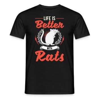 Das Leben ist besser mit Ratten - Männer T-Shirt - Schwarz - Vorne - AI Model Male 178 light (178cm)
