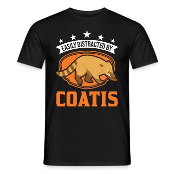 Facilement distrait par Coatis coati - T-shirt homme - noir - Devant - AI Model Male 178 light (178cm)