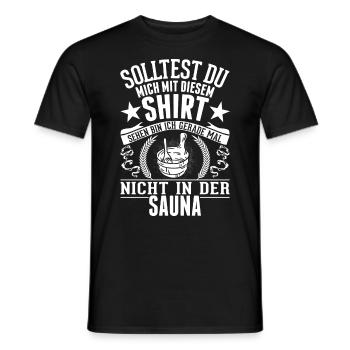 Sauna Shirt Saunieren Saunagänger - Männer T-Shirt - Schwarz - Vorne - AI Model Male 178 light (178cm)