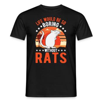 Rat Gift Rat domestique Rat Propriétaire - T-shirt homme - noir - Devant - AI Model Male 178 light (178cm)