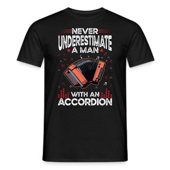 Accordion Man Accordion Accordionist - Men's T-Shirt - black - Front - AI Model Male 178 light (178cm)