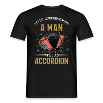 Accordion Man Accordion Accordionist - Men's T-Shirt - black - Front - AI Model Male 178 light (178cm)