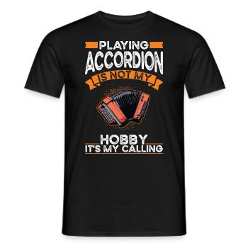 Accordéon Hobby Accordéoniste - T-shirt homme - noir - Devant - AI Model Male 178 light (178cm)