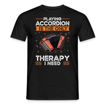 Accordion Therapy Accordion Accordionist - Men's T-Shirt - black - Front - AI Model Male 178 light (178cm)