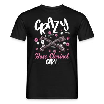 Verrücktes Bassklarinetten Mädchen - Männer T-Shirt - Schwarz - Vorne - AI Model Male 178 light (178cm)