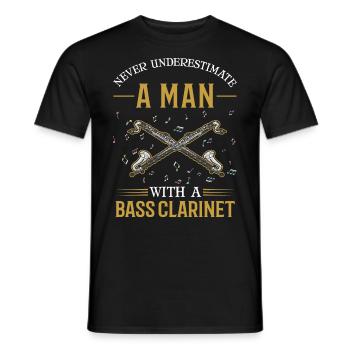 Bass Clarinet Man Bass Clarinetist - Men's T-Shirt - black - Front - AI Model Male 178 light (178cm)