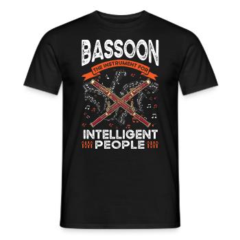 Bassoon Instrument for Intelligent People Bassoonist - Men's T-Shirt - black - Front - AI Model Male 178 light (178cm)