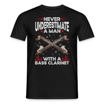 Bass Clarinet Man Bass Clarinetist - Men's T-Shirt - black - Front - AI Model Male 178 light (178cm)