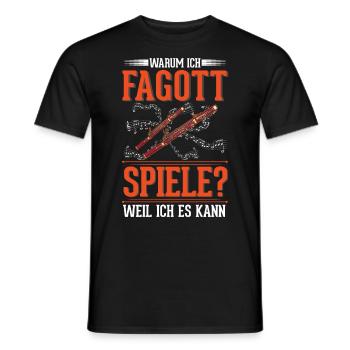 Warum ich Fagott spiele? Weil ich es kann - Männer T-Shirt - Schwarz - Vorne - AI Model Male 178 light (178cm)