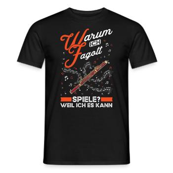 Warum ich Fagott spiele? Weil ich es kann - Männer T-Shirt - Schwarz - Vorne - AI Model Male 178 light (178cm)